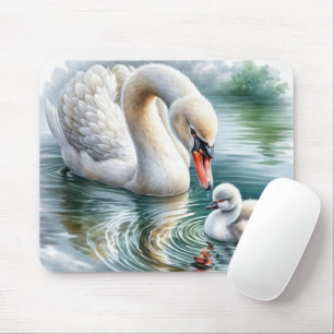 Mousepad Mãe Cisne Com Filhote