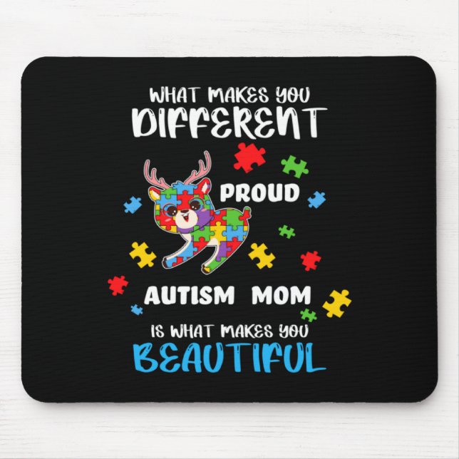 Mousepad Mãe Consciente do Autismo Mãe Orgulhosa Camiseta G (Frente)