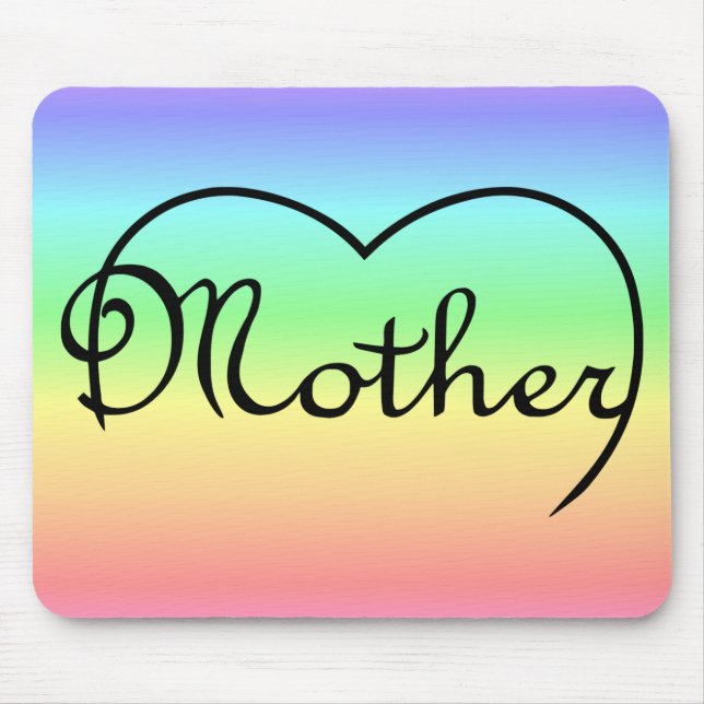 Mousepad mãe coração arco íris (Frente)
