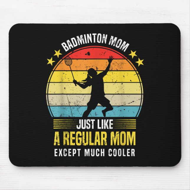 Mousepad Mãe de Badminton Divertida Frase de Amante de Badm (Frente)