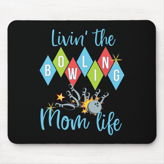 Mousepad Mãe de Boliche Retro Rainha do Boliche D  (Frente)