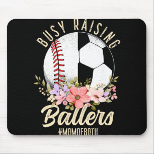 Mousepad Mãe de Futebol de Baseball de Ambos Ocupada Criand