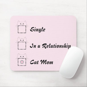 Mousepad Mãe de Gato Gato Fofo Rosa