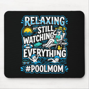 Mousepad Mãe de homens na piscina nadando mãe nadadora mamã