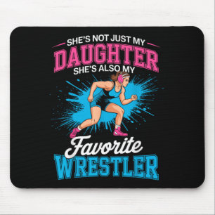 Mousepad Mãe de Luta Livre Engraçada Pai Filha Garota Lutad