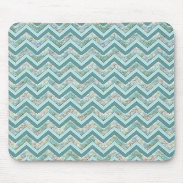 Mousepad Mãe de Pérola Teal ZigZag (Frente)