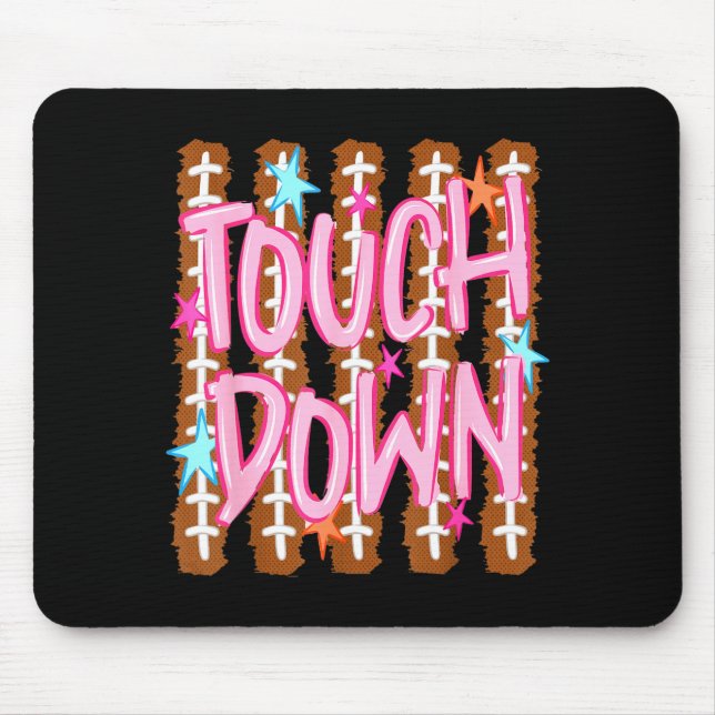 Mousepad Mãe de touchdown listrado futebol outono esportes  (Frente)