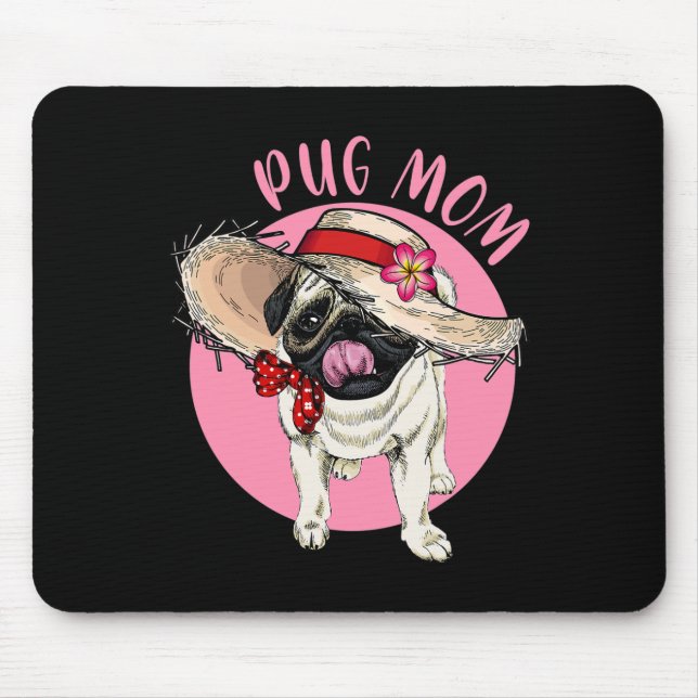 Mousepad Mãe Dia das Mães Mamãe Mamãe Mãe Pug  (Frente)