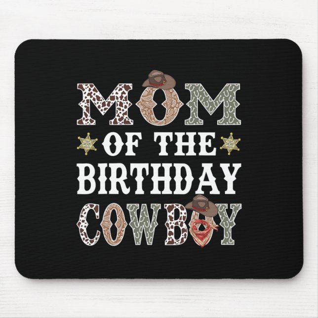 Mousepad Mãe Do Aniversário Cowboy Rodeo Mãe (Frente)