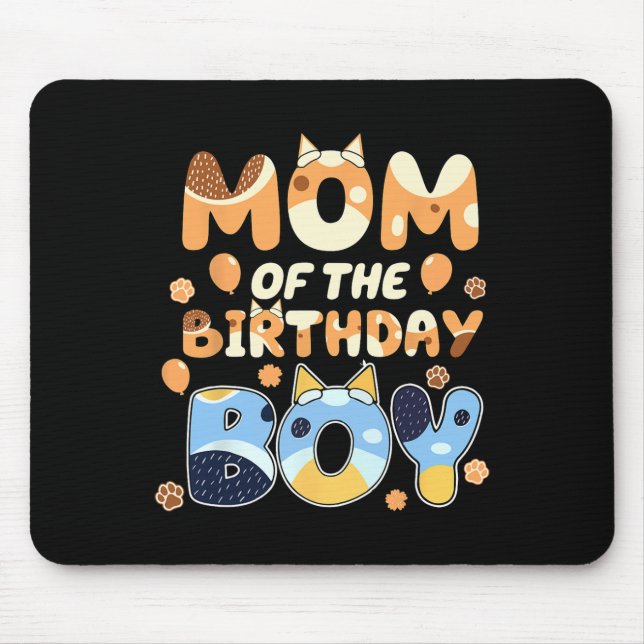 Mousepad Mãe Do Dia de as mães De Cachorro Azul E Engraçado (Frente)
