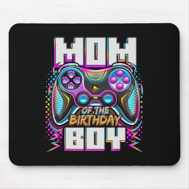 Mousepad Mãe Do Menino Do Aniversário Jogo De Vídeo Corresp (Frente)