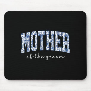 Mousepad Mãe do Noivo Azul Floral Toile Combinando