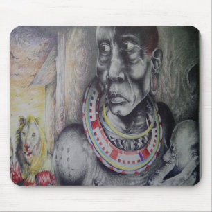 Mousepad Mãe e Criança Maasai com Impressão/Gráfico de Arte