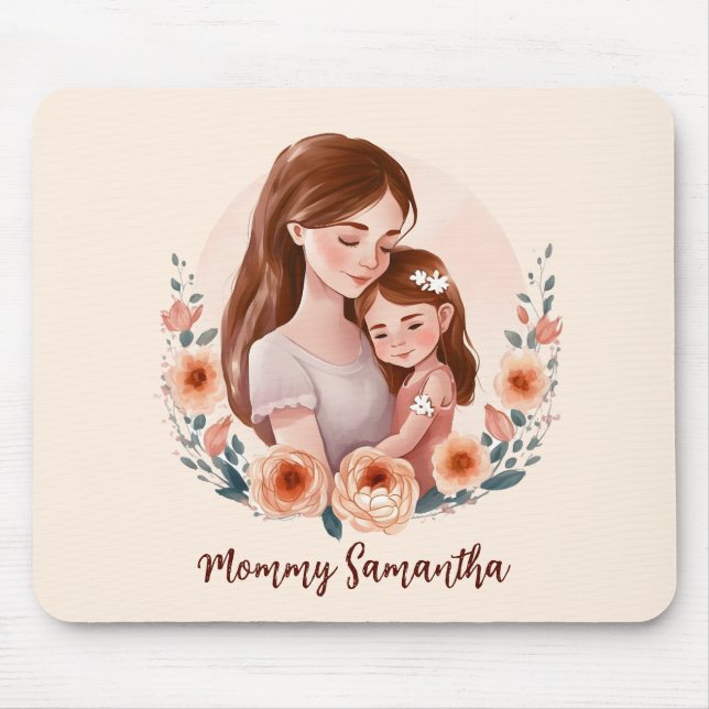 Mousepad Mãe e Filha Adoráveis - Quadro Floral (Frente)