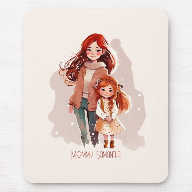Mousepad Mãe e Filha Elegantes Personalizadas (Frente)