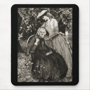 Mousepad Mãe e Filha Idosos da Vintage