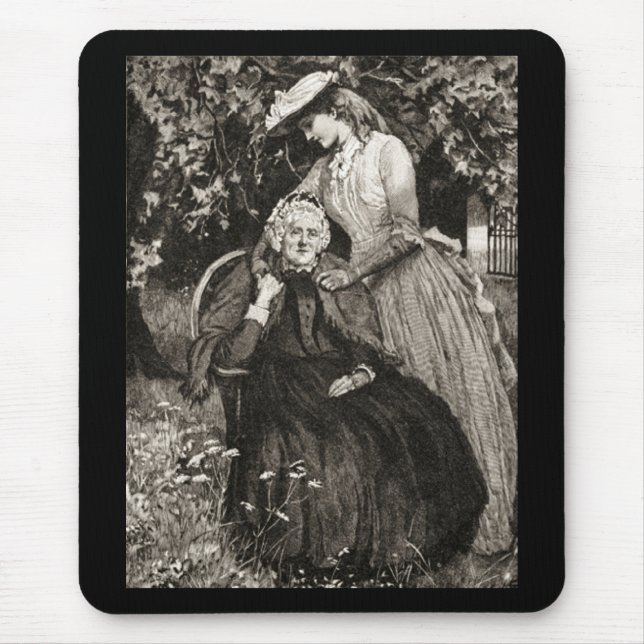 Mousepad Mãe e Filha Idosos da Vintage (Frente)
