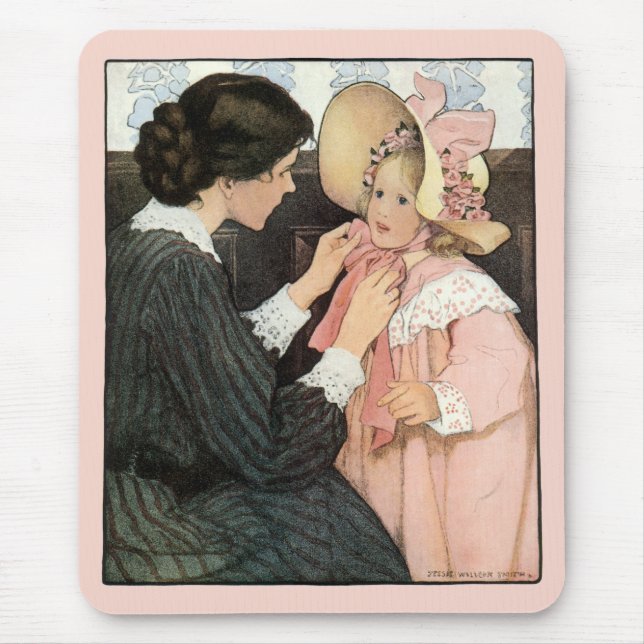 Mousepad Mãe e Filho Antigos por Jessie Willcox Smith (Frente)