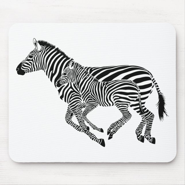 Mousepad Mãe e Filho da abstrato Zebras (Frente)