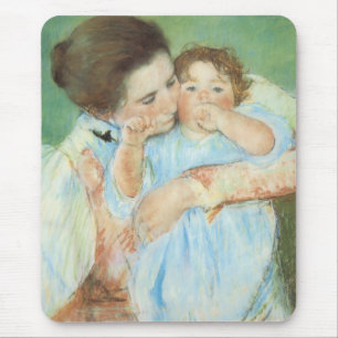Mousepad Mãe e Filho por Mary Cassatt, Arte Fino Antigo