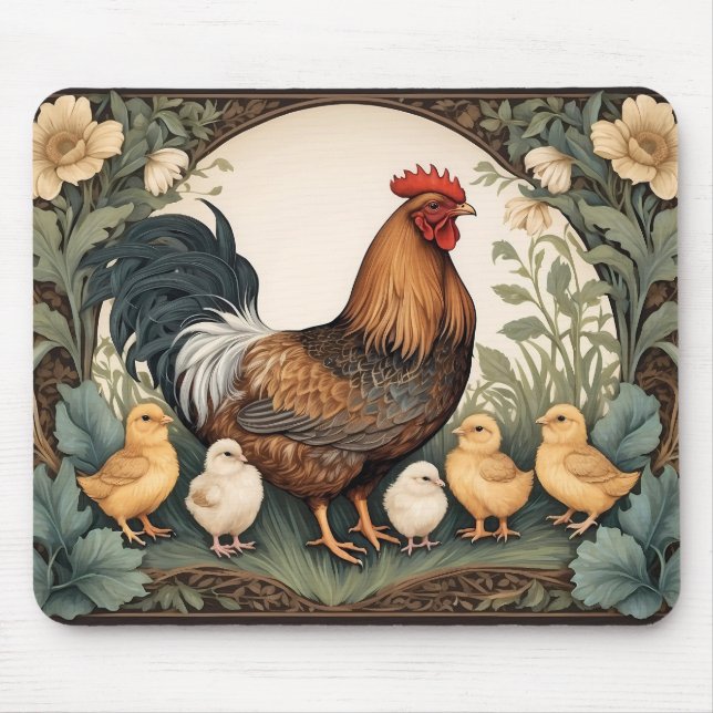 Mousepad Mãe Elegante Hen Com Pintinhos (Frente)