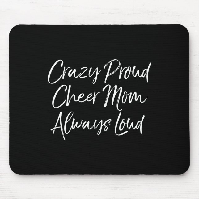 Mousepad Mãe engraçada de competição de torcida Louca de or (Frente)