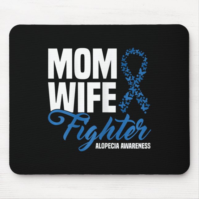 Mousepad Mãe Esposa Combatendo Fita Azul Alopecia Consciênc (Frente)