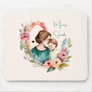 Mousepad Mãe Floral Personalizada e Filho Filha