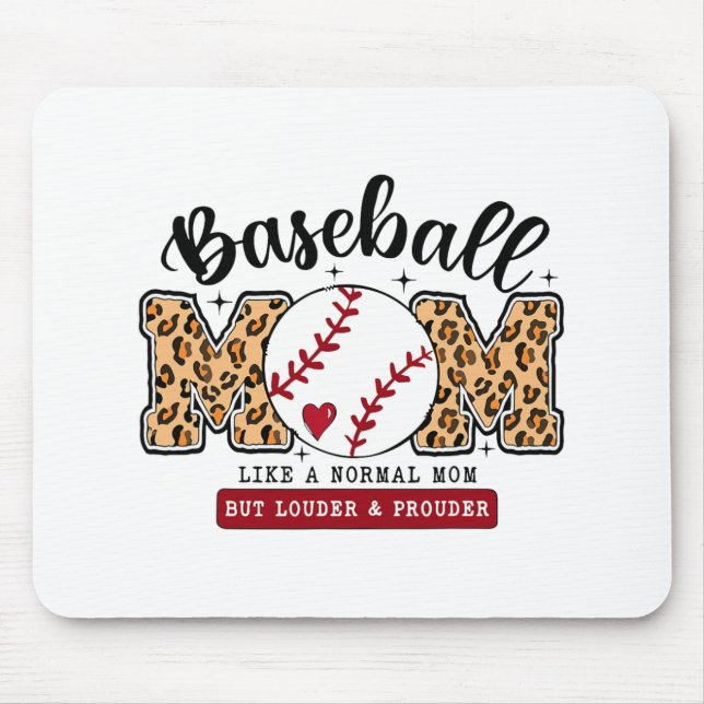 Mousepad Mãe Leopard Loud &amp; Orgulhosa Mães de Beisebol (Frente)