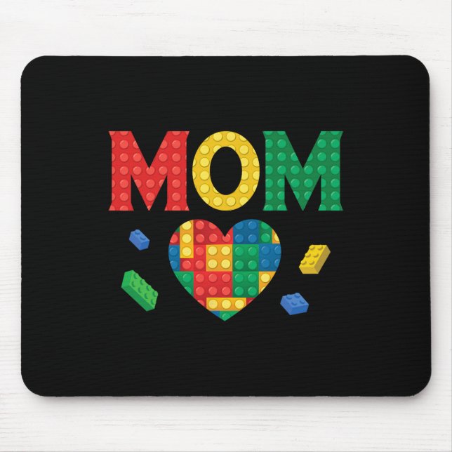 Mousepad Mãe Lover Master Builder Construindo Tijolos Bloco (Frente)
