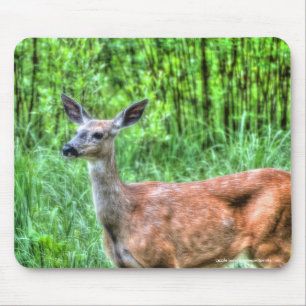 Mousepad Mãe Mule Deer, mãe feminina, em Ranch Wildlife Pho