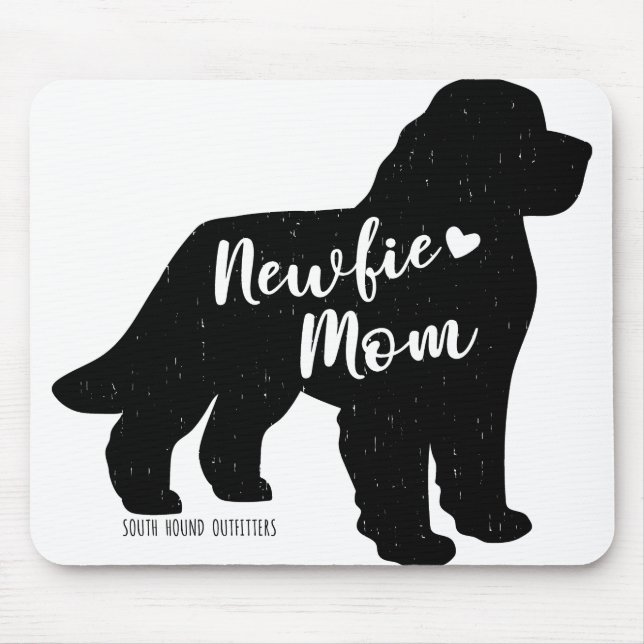 Mousepad Mãe Nova, Silhueta de Cachorro da Terra Nova (Frente)