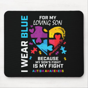 Mousepad Mãe Pai Do Coração, Eu Visto Azul Para O Meu Filho