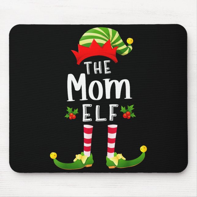 Mousepad Mãe Papai Noel Combinando Pijama Festa de Natal  (Frente)