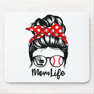 Mousepad Mãe Vida Mensageira Cabelo de Arma Engraçado Baseb