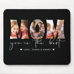 Mousepad Mãe, você é a melhor colagem de fotos preta