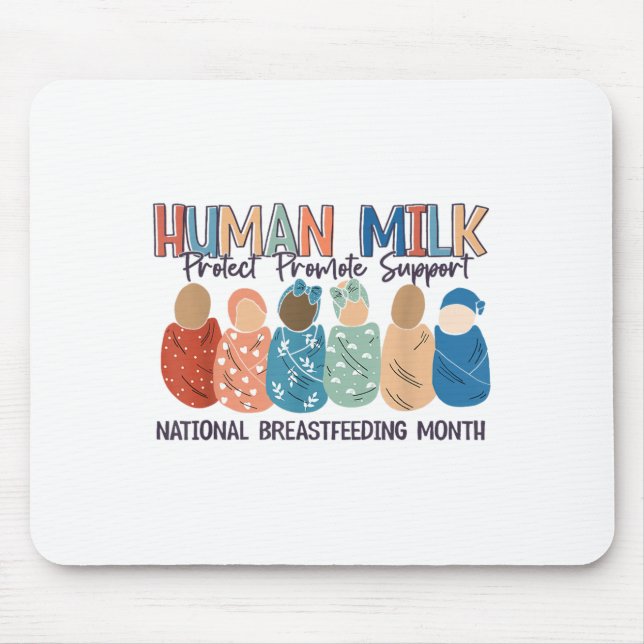 Mousepad Mães de Leite Humano Leite S Mês Nacional de Amame (Frente)