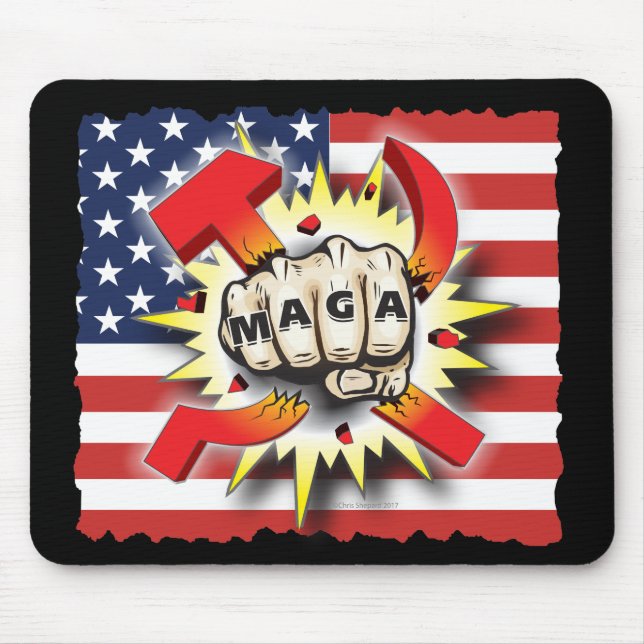 MOUSEPAD MAGA MAGA FIST AMERICANO MAGA (Frente)