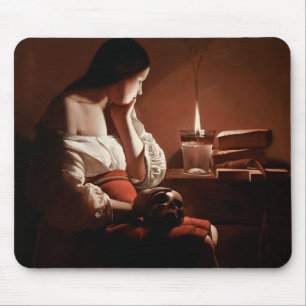 Mousepad Magdalene com chamas fumantes, La Tour