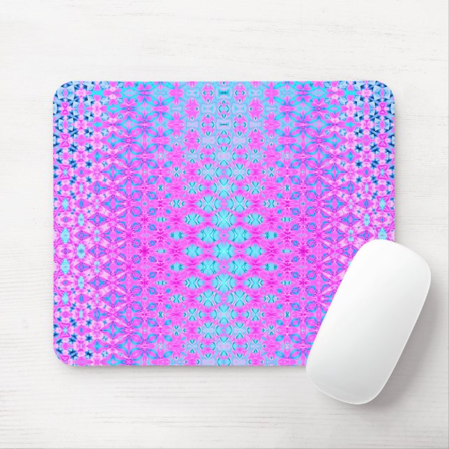 Mousepad Magenta, Azul-Céu e Geométrico do Marinho (Com mouse)