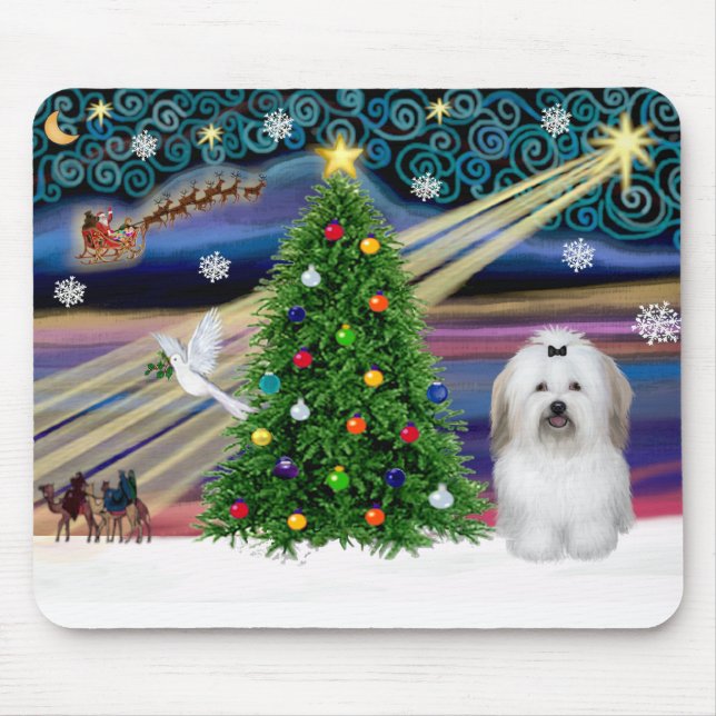 Mousepad Magia de Natal Coton De Tulear (Frente)