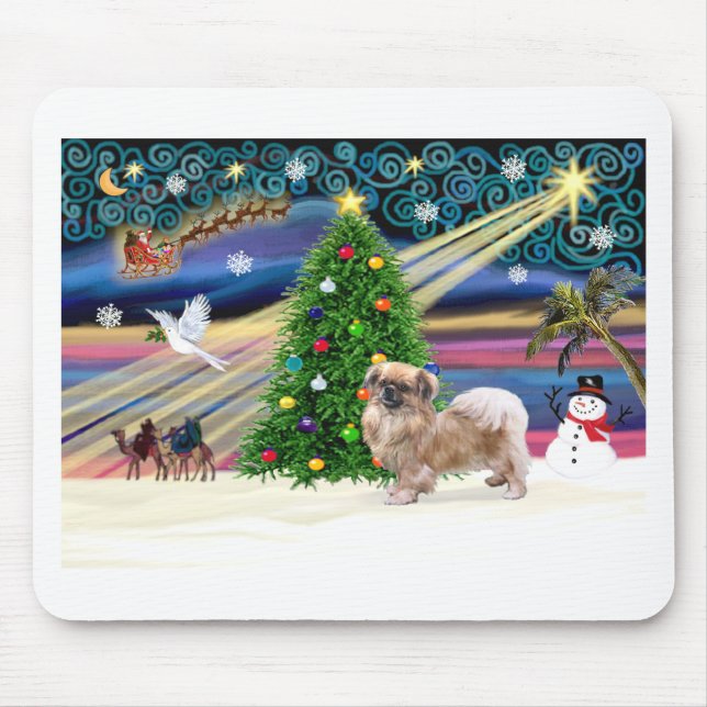 Mousepad Magia de Natal-Tibetan Spaniel (Frente)