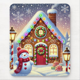 Mousepad Magical Gingerbread Wonderland: Festive Snowman an