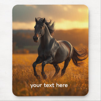 Mousepad Magnífico Cavalo Preto Paisagem de Outono Jigsaw P