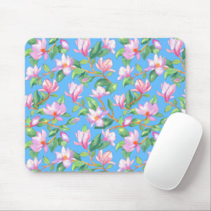 Mousepad Magnólia florescente em azul-céu