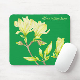 Mousepad Magnolias amarelas em um teclado de mouse