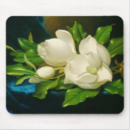 Mousepad Magnolias gigantes em um pano veludo azul (Heade)