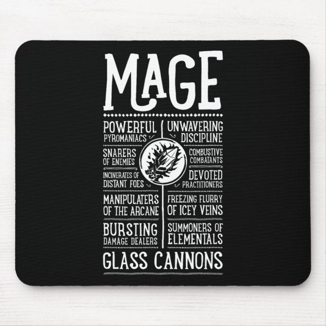 Mousepad Mago Wow Jogador de RPG  (Frente)