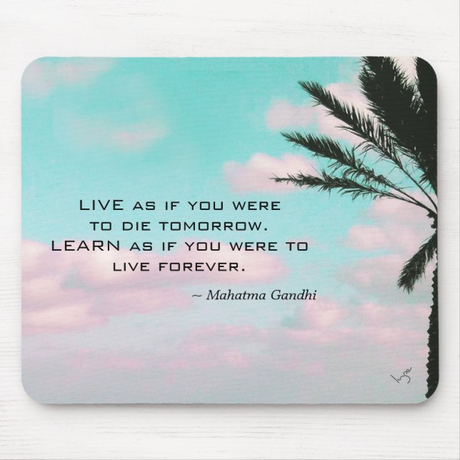 Mousepad Mahatma Gandhi cita o tema tropical inspirado (Frente)
