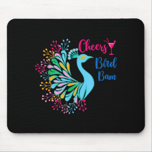 Mousepad Mahjong de Ervilha Vivas Pássaro Bam Vinho Chinês
